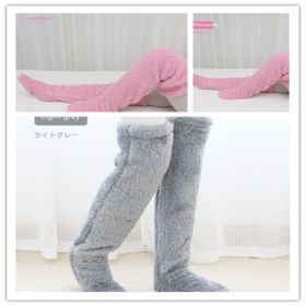 Over Knee High Fuzzy Long Socks Winter Warm Cold Leg Knee Joint Cold-proof Stockings Home Floor Sleeping Socks (Option: Set12-Average Size)